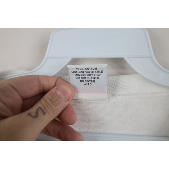 Vintage 90s Guess Mens OSFA Spell Out Big Logo Short Sleeve T-Shirt White USA - Picture 5 of 13